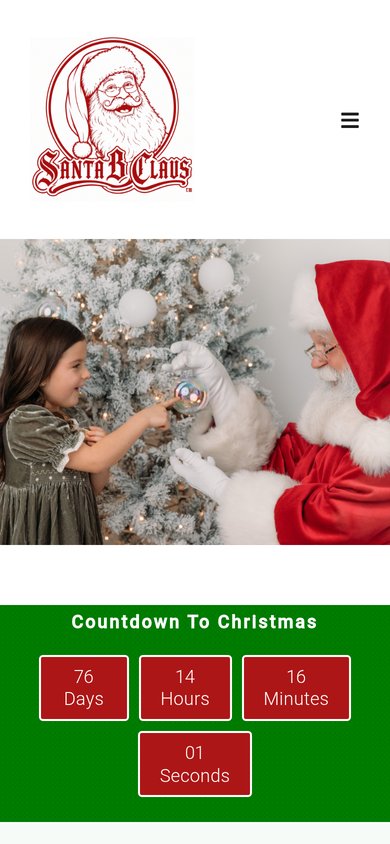 Santa Ben Claus website on a phone